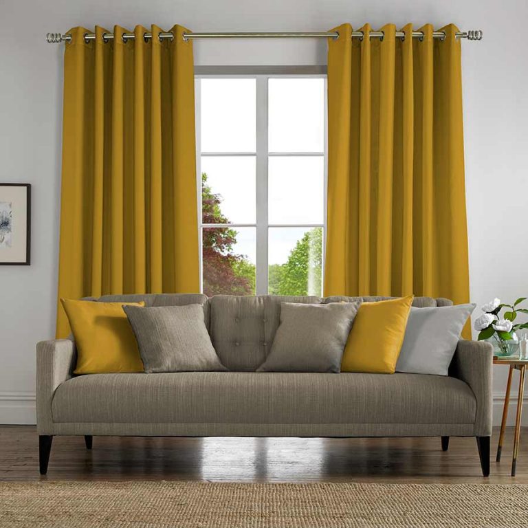 Plains Mustard Curtains Budget Curtains