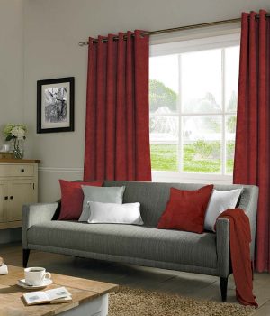 Suede Red curtains