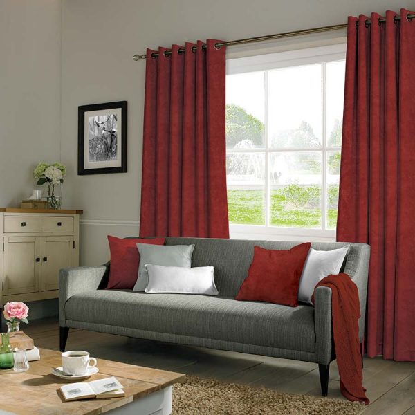 Suede Red curtains