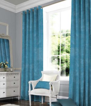 Suede blue curtains