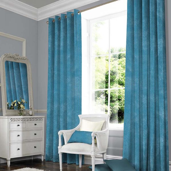 Suede blue curtains