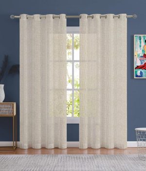 Linen Oatmeal Sheer Curtains Dubai